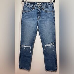 RE/DONE Jeans Women’s Size 26 70s Cigarette Straight Jeans in Destroyed Mar‎